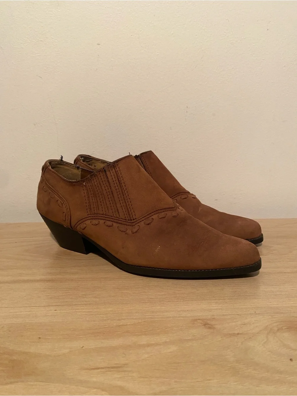 CHILIS Cow-A-Bunga Brown Western Booties Women’s 6.5 Pointed Toe